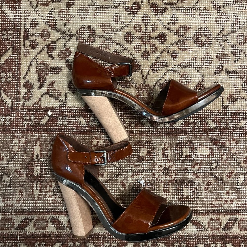 Marni Heels Brown Patent Lucite Platform
